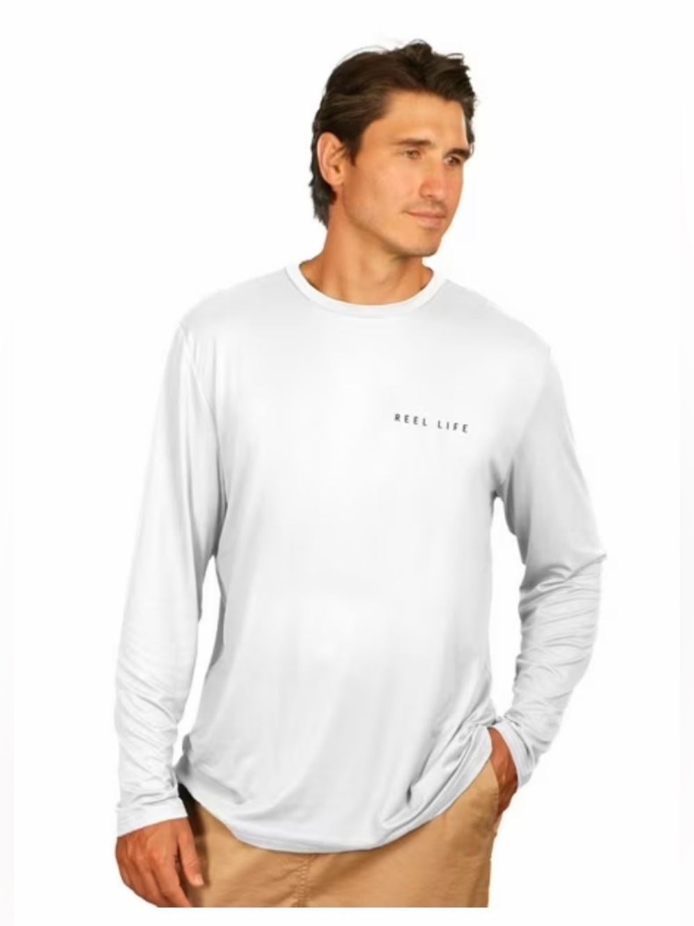 Reel Life Men's Long Sleeve UV Tee White